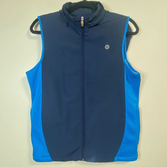 NordicTrack Women's Hooded Vest Medium Navy Blue Polyester Outdoor Sportswear - Picture 1 of 9